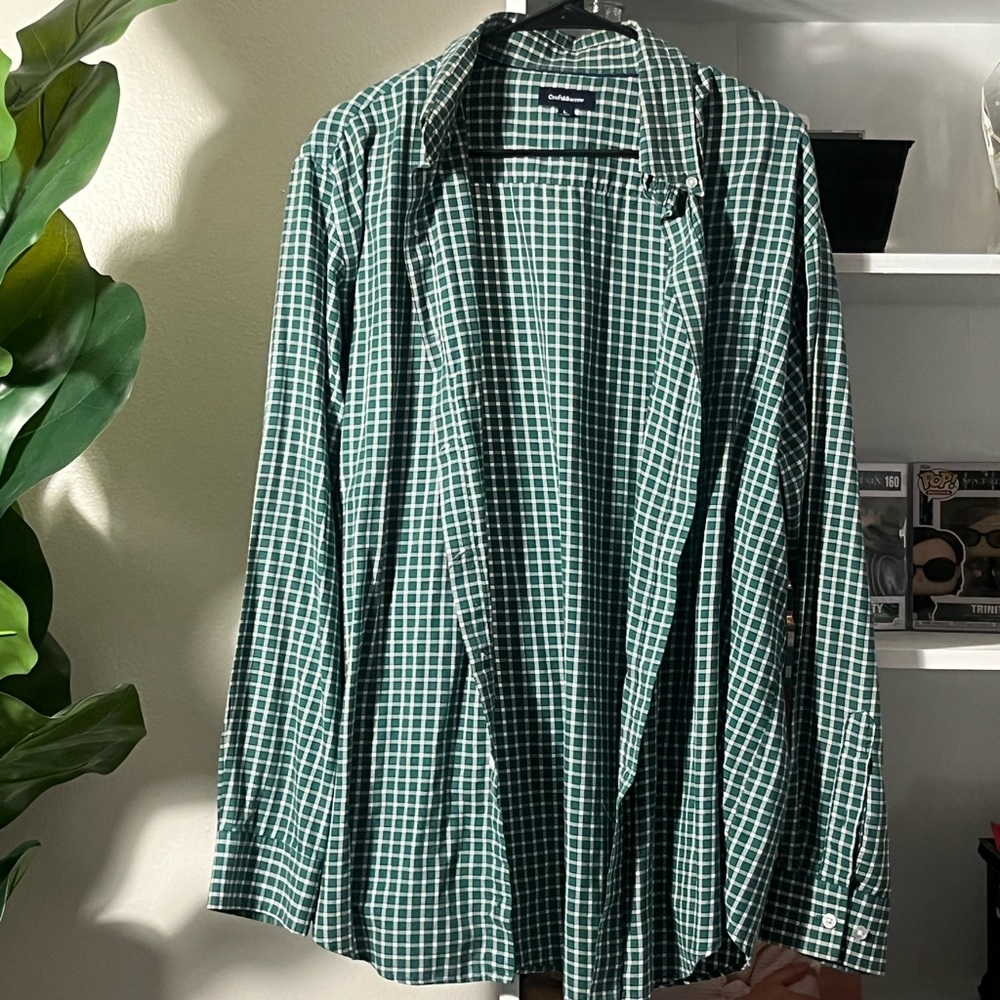 Green Plaid Button Up